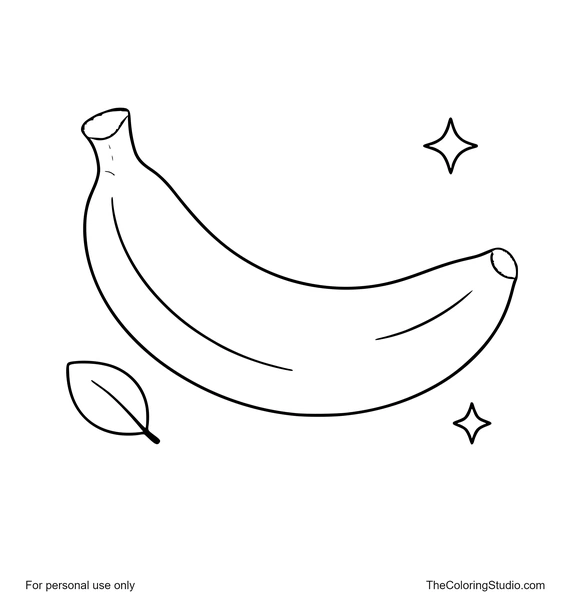large yellow banana with small leaf and sparkles