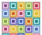 Concentric square tile grid with large colorful nested square cells on a white background.
