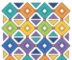 Diamond tile grid with large triangles and square connectors on a white background.