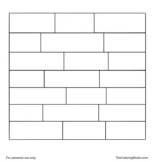 Offset brick tile grid with large colorful rectangular cells on a white background.
