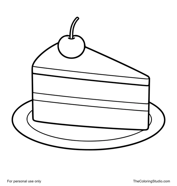 simple cake slice with cherry on top