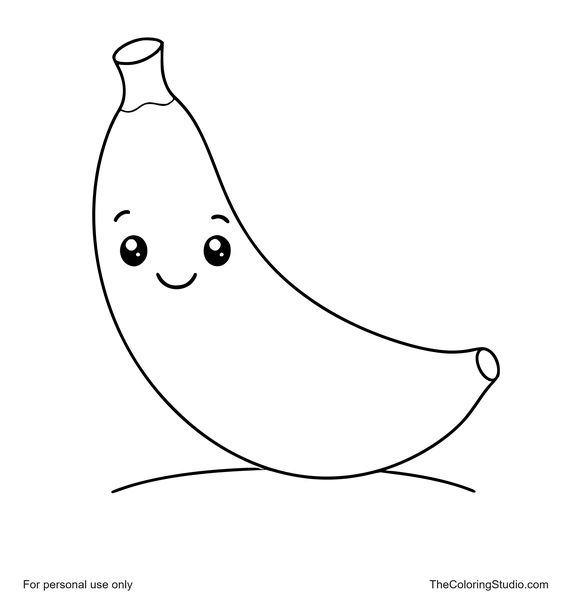 cute smiling banana with simple fruit accents