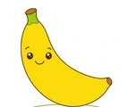 cute smiling banana with simple fruit accents