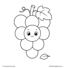 cute grape bunch with a little leaf and simple fruit accents