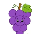 cute grape bunch with a little leaf and simple fruit accents