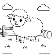 friendly sheep with simple farm details