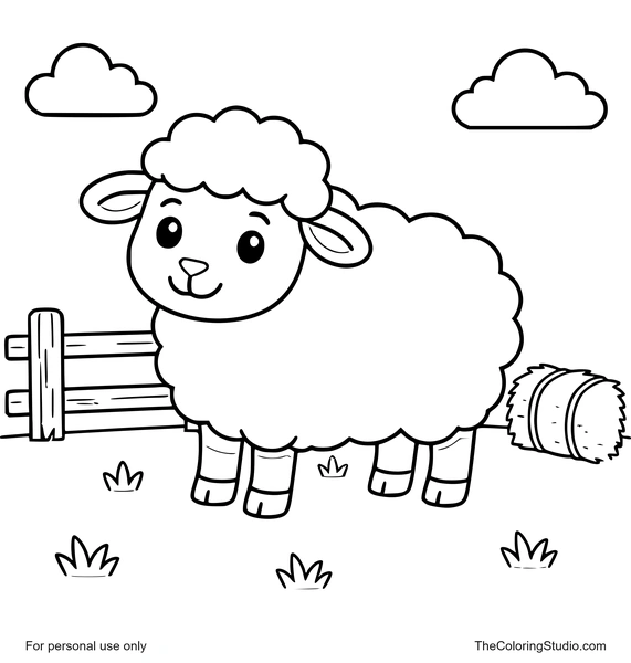 friendly sheep with simple farm details