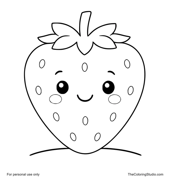 happy strawberry with simple fruit accents