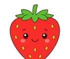 happy strawberry with simple fruit accents