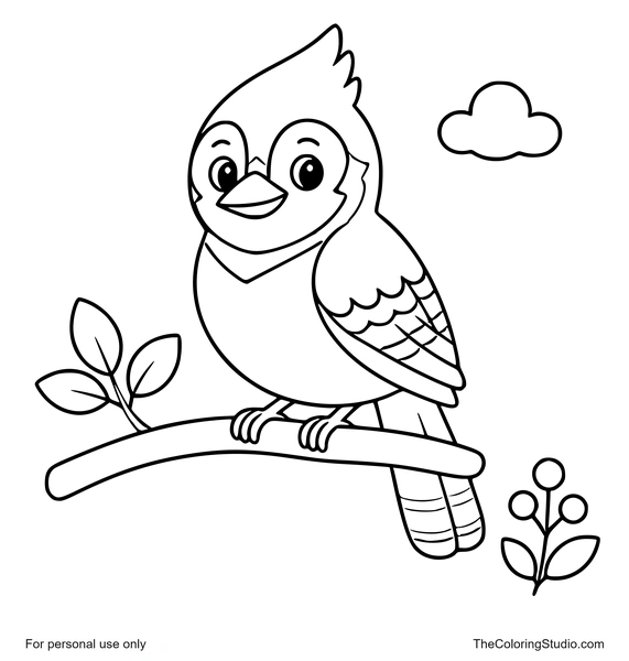 friendly blue jay perched on a simple branch
