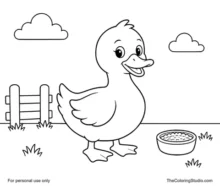 friendly duck with simple farm details