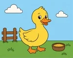 friendly duck with simple farm details