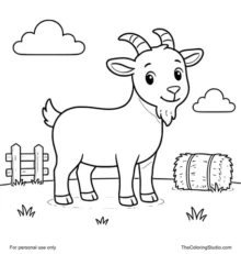 friendly goat with simple farm details