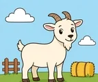 friendly goat with simple farm details