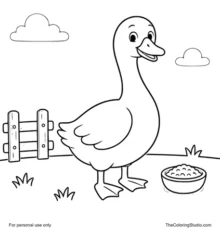 friendly goose with simple farm details