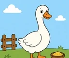 friendly goose with simple farm details