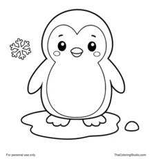 friendly penguin with simple polar details