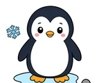 friendly penguin with simple polar details