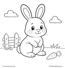 friendly rabbit with simple farm details