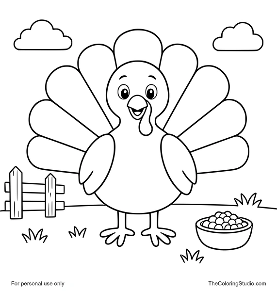friendly turkey with simple farm details