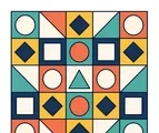 geometric pattern with circles squares triangles and diamonds