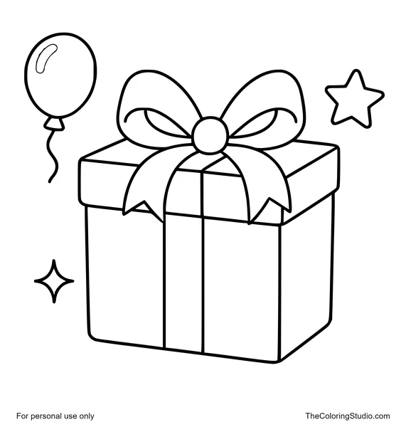 gift box with balloon and star