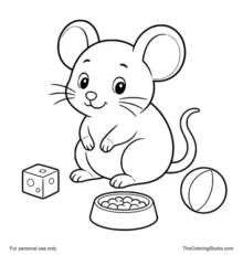 friendly mouse sitting with simple pet details