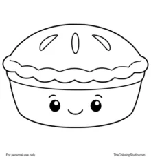 friendly smiling pie with simple golden crust