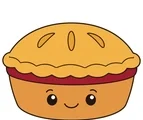 friendly smiling pie with simple golden crust