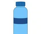 Blue water bottle with a ridged cap and a simple center band on a white background.