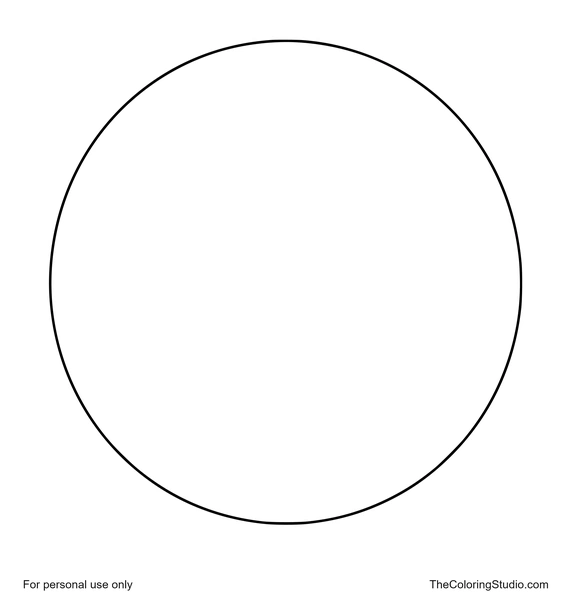 Large bright blue circle with a smooth outline centered on a pure white background.