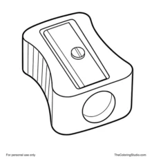 Pencil sharpener with a rounded body, simple sharpening hole, and small blade panel on a white background.