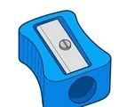 Pencil sharpener with a rounded body, simple sharpening hole, and small blade panel on a white background.
