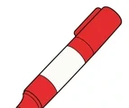 Bright school marker with a rounded body, simple cap, and plain label band on a white background.