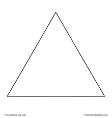 Large yellow triangle with three straight sides and pointed corners centered on a pure white background.