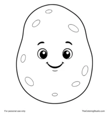 smiling potato with simple brown spots