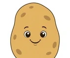 smiling potato with simple brown spots