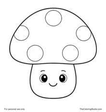 friendly smiling mushroom with large spots