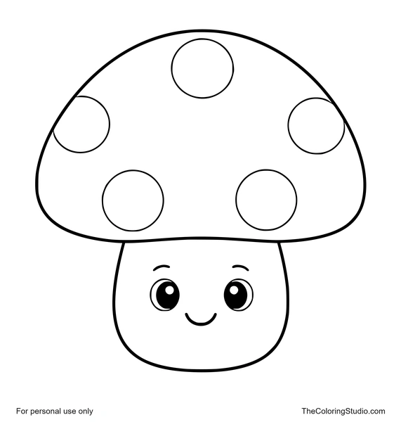 friendly smiling mushroom with large spots