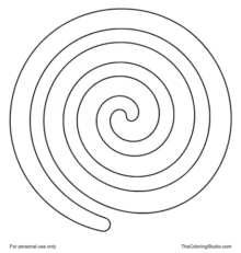 Large coral spiral with smooth evenly spaced turns centered on a pure white background.