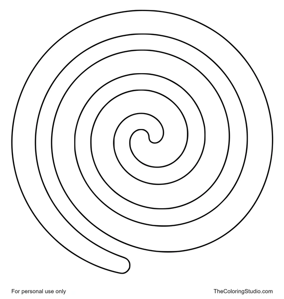 Large coral spiral with smooth evenly spaced turns centered on a pure white background.