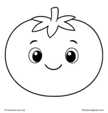 friendly red tomato with a small green leafy crown