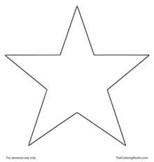 Large golden yellow five-point star with clear points centered on a pure white background.