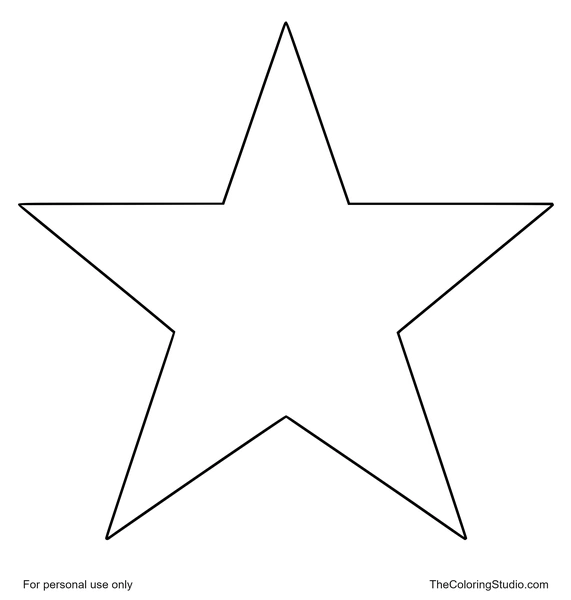Large golden yellow five-point star with clear points centered on a pure white background.
