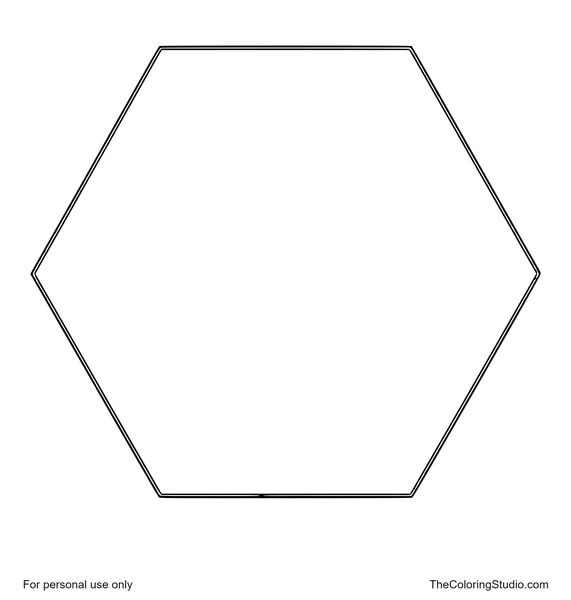Large green hexagon with six straight sides and clear corners centered on a pure white background.
