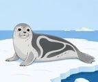 Harp Seal Resting On Arctic Ice Coloring Page