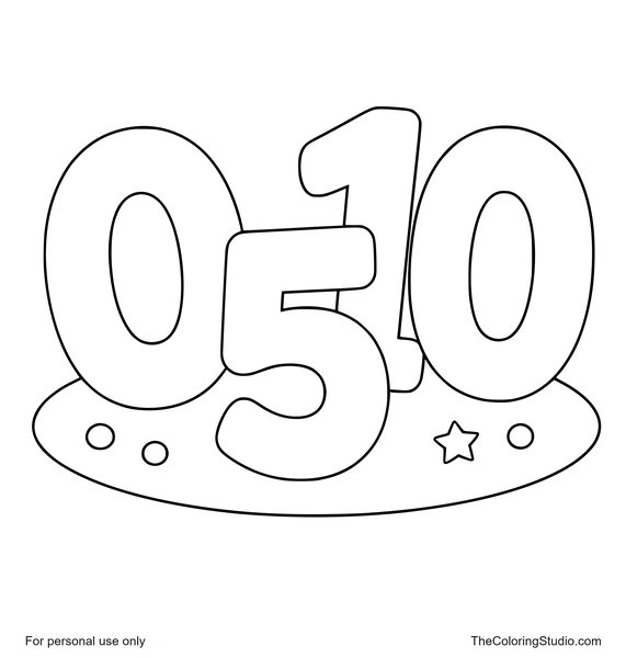 Large numbers 0, 5, and 10 grouped together with simple counting accents on a white background.