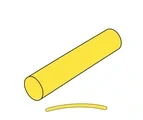 Single yellow chalk stick with rounded ends and one short curved chalk line.