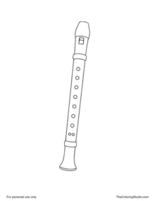 Classic soprano recorder with beak mouthpiece, seven front finger holes, two joint bands, and a flared foot.