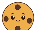 friendly smiling cookie with simple chocolate chips